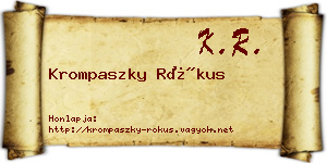 Krompaszky Rókus névjegykártya